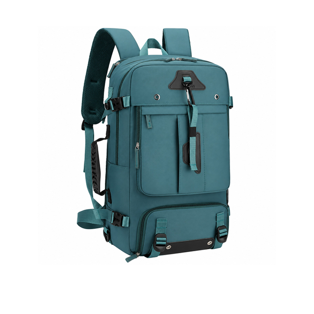 Expandable Rolling Travel Backpack with Laptop Storage and Multiple Compartments